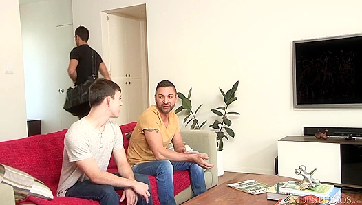 Stepdads Meaty Cock Delivers Deep Thrusts: Twinks Tight Hole Moans in Pleasure –