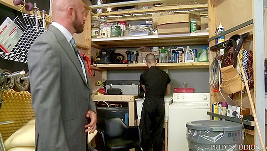 Steamy Afternoon Surprise: Forbidden Lust Ignites in the Janitors Closet Among Mature Men