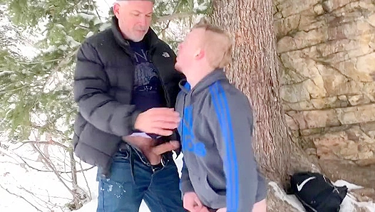 Cold Snap Carnal Delight: XXX Aktion Brings Scorching Winter Woods Gay Sex to Life
