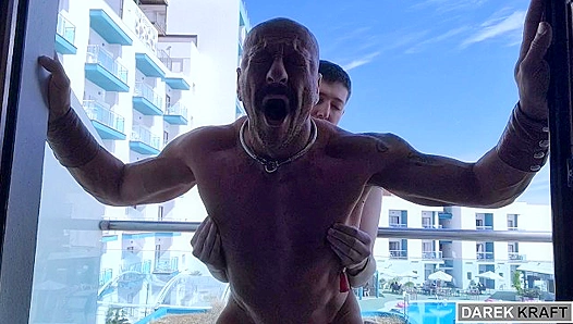 Daddys Raw Display: Taking It Hard on the Balcony for All to See