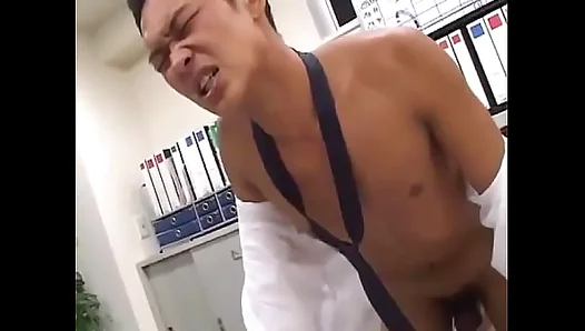 Office Affair Ignites: Asian Hunk Relishes Sizzling Deepthroat Session with Eager