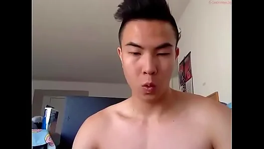 Steamy Self-Indulgence: Handsome Asian Boy Plays with His Hung, Spurts Thick in Solo Web