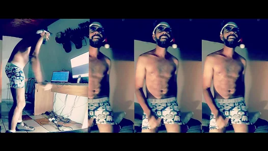 Brazilian Beast Flexes Thick Muscles Around Girthy Shaft as He Dances to Freedom – Hot