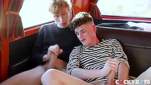 Morning Threesome Frenzy: Twin Twinks Share Averys Hung Throbber