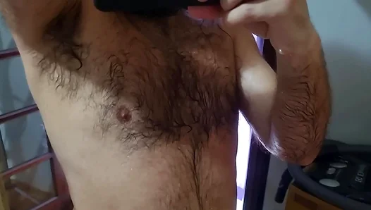 Steamy Solo: Hairy Bears Throbbing Cock Ripped Pecs, Feet Flexing in Pleasure