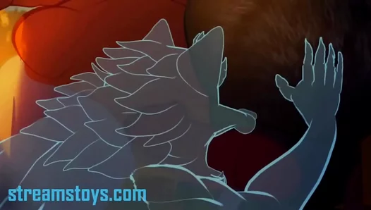 Bearded Bear Bros Savor Steamy Oral Delights Under the Twinkling Flames
