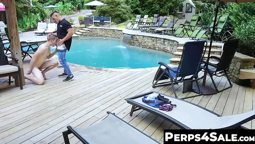 Sultry Summer Splash: Jock Hunk Aiden Asher Plays with Poolside Beefcake Jax Thirios Hung