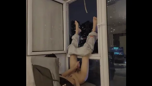 Young College Hunks Window Peek Masturbates into Slick Blowjob – 18+