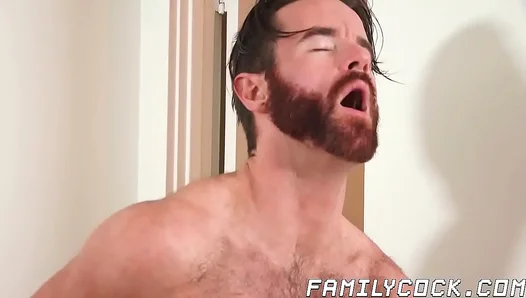 Stepdads Hungry Throat Fills With Teens Thick Load After Relentless Bareback Blowjob
