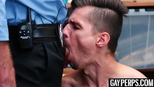 Officers Thorough Bareback Claim: Cuffed Bottom Gets Taken to Completion