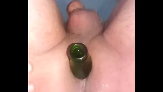 Fingering His Virgin Pucker, Glass Bottles Bring Solo Delight