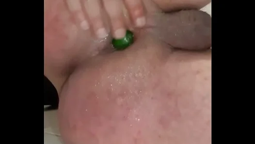 Bareback Cucumber Stretch Turns Raw and Wild - GayAmateurX 18+