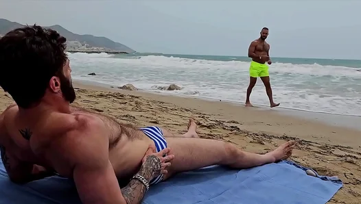 Sun-Kissed Latino Arab Hunks Unleash Bareback Beach Fury - Throats Stretch for Thick Dicks