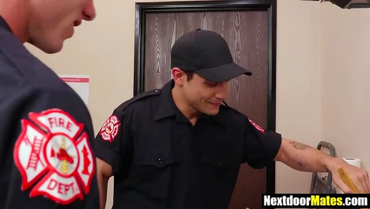 Burning Passion Ignites: Steamy Fireman Foursome Engulfed in Raw Anal Rendezvous -