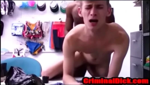 Strap-Hunk Cop Unleashes Thick Dark Dick on Blond Hustlers Hungry Hole - Raunchy Bareback