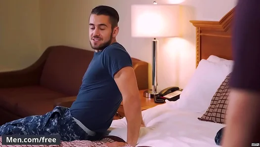 Steamy Dominance: JJ Knights Thick Cock Overpowers Dante Colle in Intense Gay Threesome –