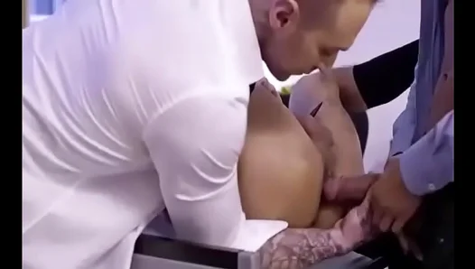 Steamy Office Threesome: Raging Hard Doggystyle Frenzy Unleashed – 18+