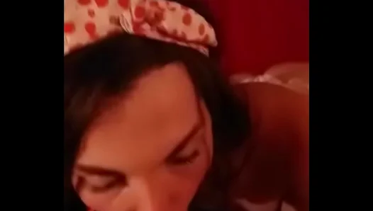 Steamy Shemale Session: Rebeka Devours Clients Thick Cock Down Her Tight Throat – 18+