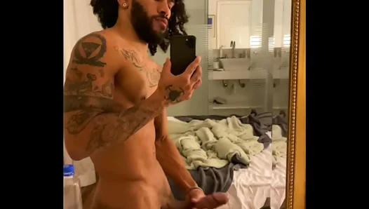Morning Erection Frenzy: Hung Stud Teases Masturbates Massive Cock Before Satisfying
