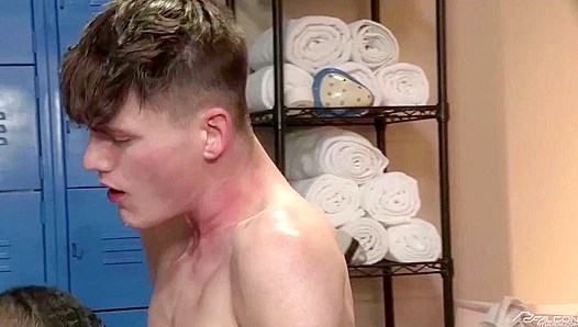 Falcon Studios: Avery Jones Worshipfully Servicing Dillon Diazs Muscular Frame During
