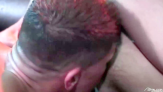 Sweaty Threesome Frenzy: Ace Tylers Raw Passion Ignites with Dave Slicks Hung Muscles -