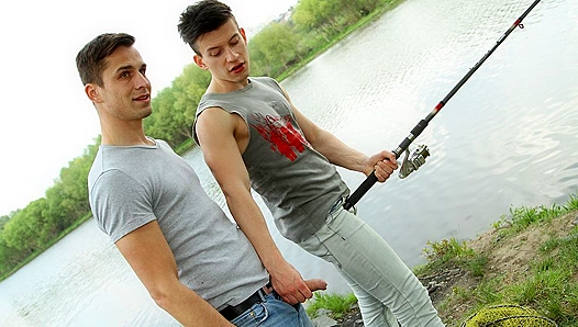 Sizzling River Romp: Teen Twink Duos Lewd Bareback Fuck Session Under the Blazing Sun –