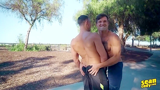 Brysen Powers Through Jayce in Leaning, Pounding Rear Entry – SeanCody