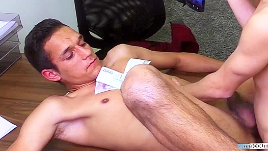 Slovak Teens Thighs Quiver as Hung Stud Drills Him Deep in Standing Bitch Position -