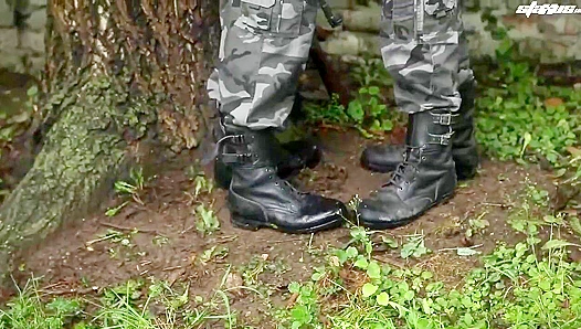 All-In Raw Action: Zacs Steamy Army Boot Camp Threesome – Hung Boys Give It Their All