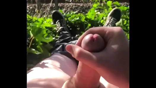 Young Train Enthusiast Spurts Solo by Tracks, Footprints in Dirt - Outdoor Thrills 18+