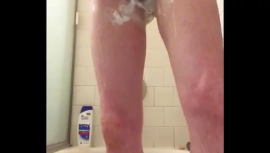 Smooth Skin Sensations: Naked, Waxed Boy Delights in Solo Shower Pleasure - GayPornHub 18+