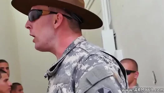 Steamy Boot Camp Threesome: Ripped Recruit Submits to Drilling Sergeants Massive Cock