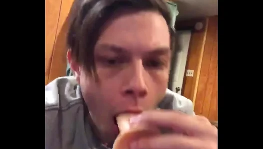 Massive Toy Makes Him Work for It - Deep Throating a Young Sluts Favorite 18+