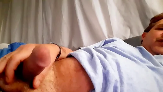 Corys Morning Wood Spurts Uncontrollably: Jizz Floods His Face and Chest for Social Media