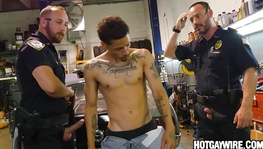 Horny Cops Dominate Tough Suspect in Sizzling Interracial Thrill Ride Continues — Part 2