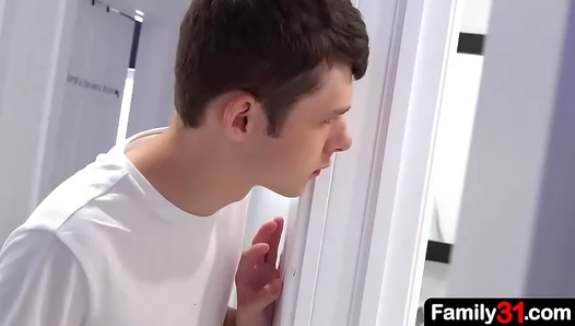 Forbidden Temptation Unleashed: Stepdad Stepson Surrender to Lust in Sizzling Shower - 18+