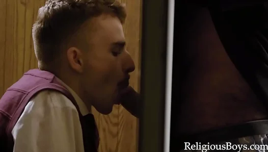 Teddy Torres Takes Ryan Jacobs Thick Cock Deep in Raw Confessional Booth Fuck – TinyGays