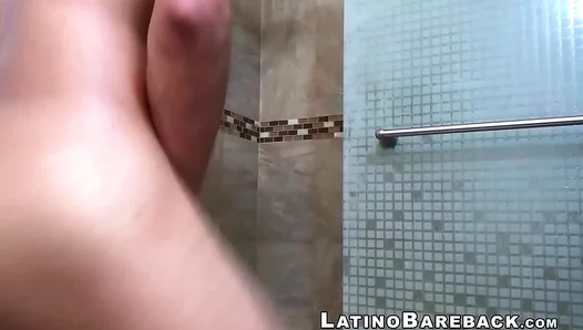 Steamy Showdown: Latino Heartthrob Roman Blakes Plays with Himself Under Sizzling Shower