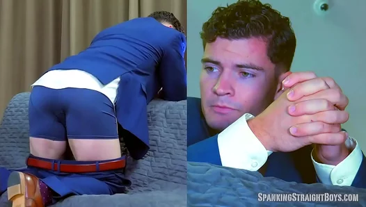 Chiseled Rear Cheek Spanking: Wess Firm Buns Exposed Under Tailored Suit in Naughty