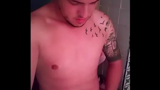 Steamy Shower Surprise: Innocent Puppy Enjoys His First Golden Dousing