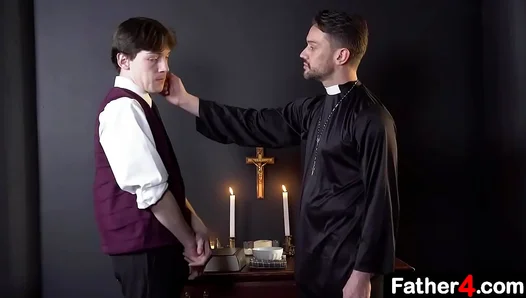 Forbidden Lust Unleashed: Innocent Twink Submits to Fathers Hung Priesthood in Sacred Sin