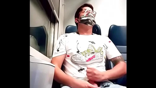 Riding Italys Bustling Rails, Handsy Lover Pleasures Himself in Public Heat