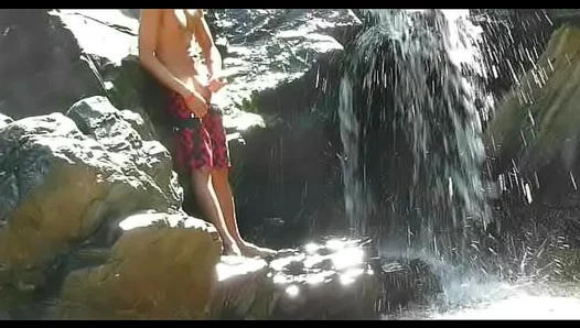 Escaping to Solitude Under Misty Falls: Steamy Outdoor Self-Love Session Unveiled