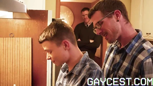Daddy Steps In: Austins Sizzling Threesome Debut with His Stepdad – TinyGays 18+