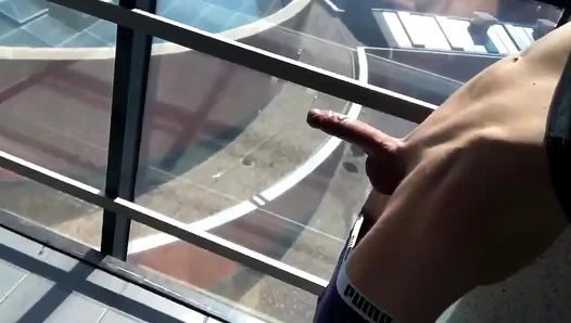 Steamy Stairway Self-Love: Handsome Amateurs Thirsty Solo Session