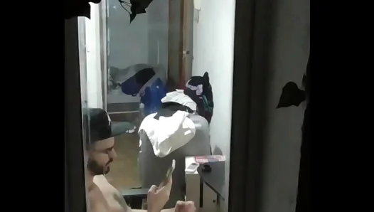 Caught Peeping: Voyeuristic Thrills Watching Neighbors Steamy Solo Gay Masturbation