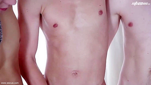 Chase and Kris Join the Frantic Twink Orgy Frenzy, Engaging in Explicit Anal Sex and