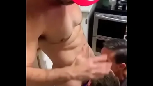 Steamy Kitchen Threesome: Hung Studs Thick Cock Devoured by Starving Sluts Dual Mouths –
