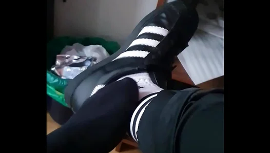 Romeos Forbidden Adidas Fetish: Barefoot Teen Boy Lust for Big Black Dick – 18+