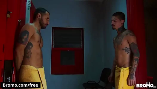 Bearded Bear Chows Down on Thick Meat in Steamy Locker Room Hookup – GayPornHub 18+